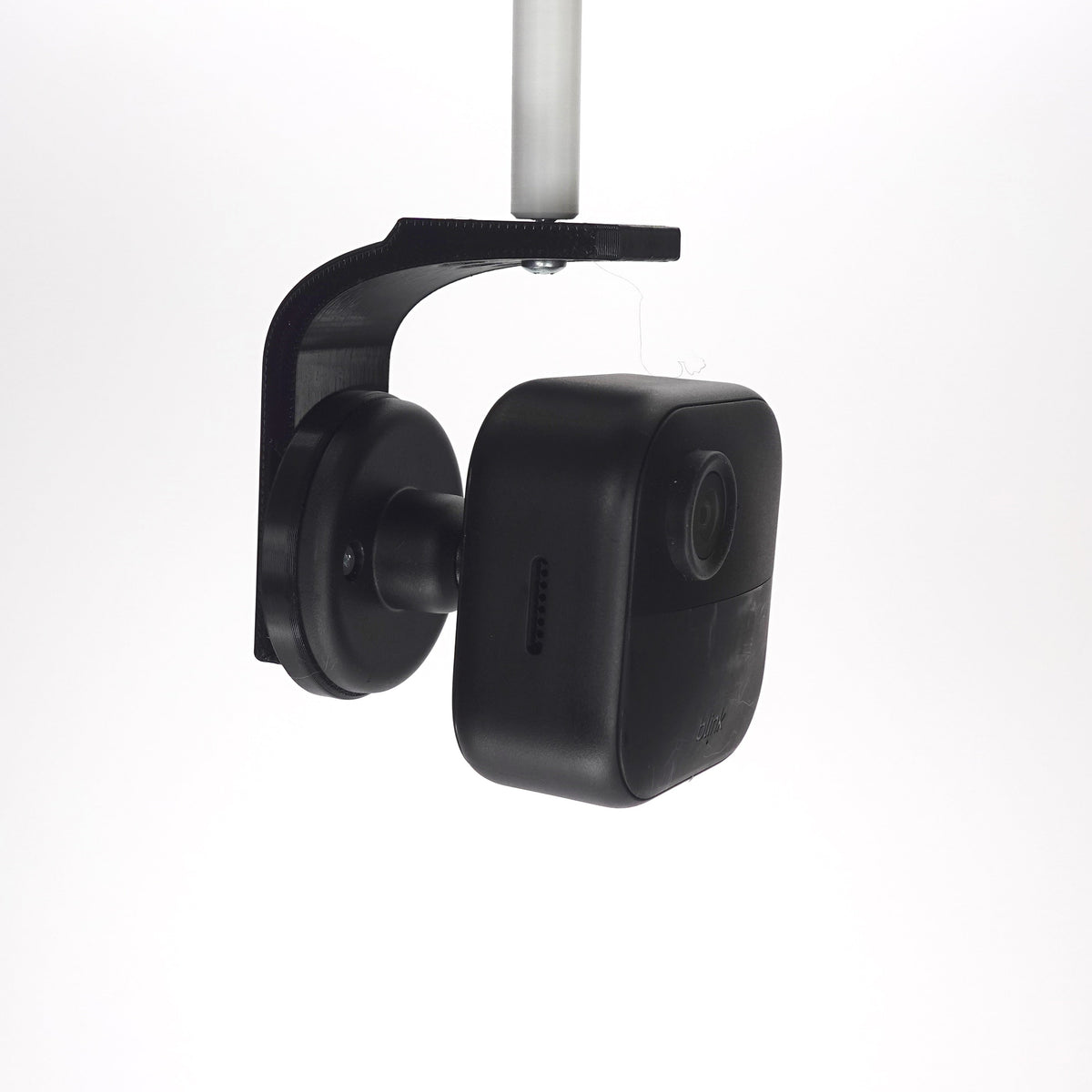 3D-printed black soffit and ceiling mount securely for Blink Outdoor 4 security camera.