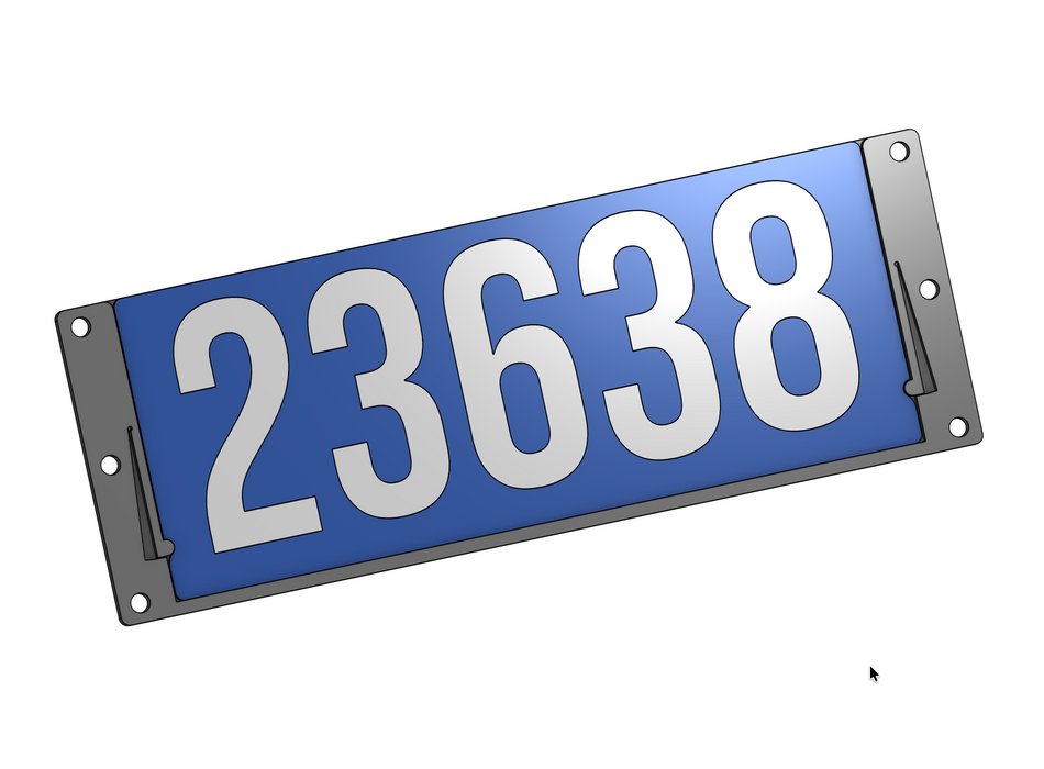 Blue Side FTC Robot Number Plate with Back Side of Frame 