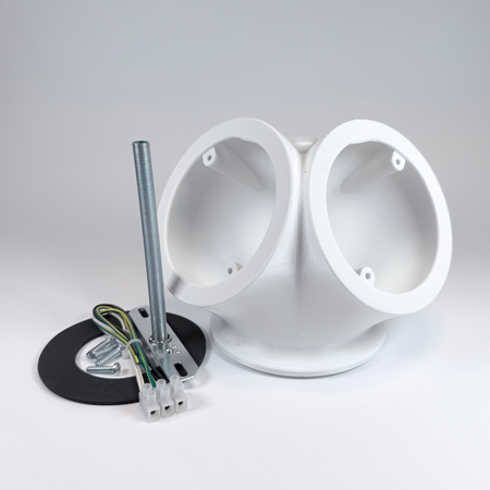 Dual 60 White Floodlight Soffit Mount in White