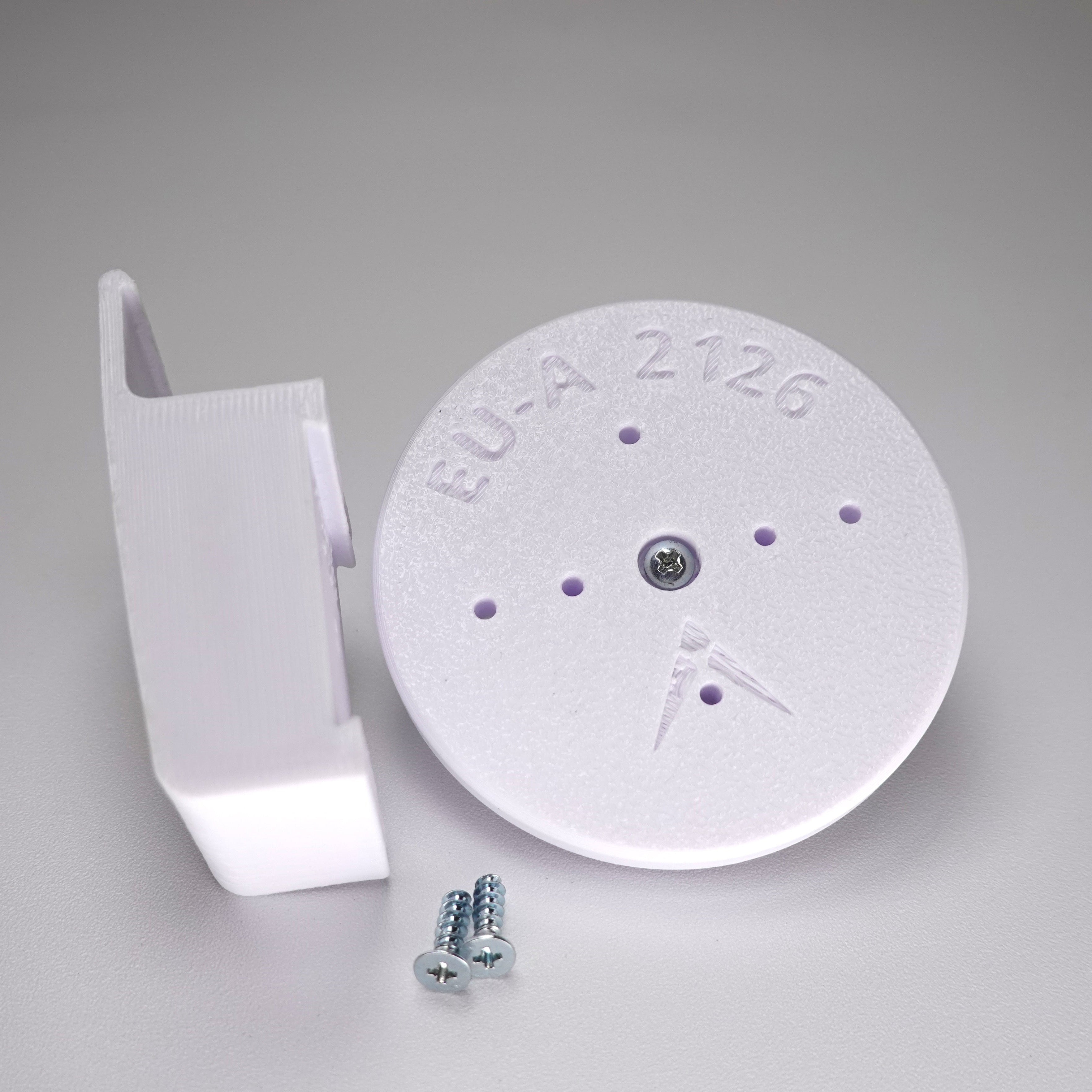 Traditional vinyl siding clip and circular mounting base for a eufy camera, include screws.