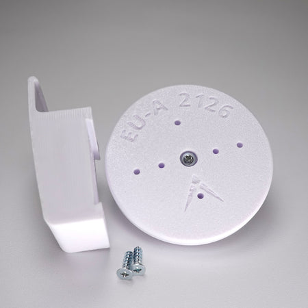 Traditional vinyl siding clip and circular mounting base for a eufy camera, include screws.