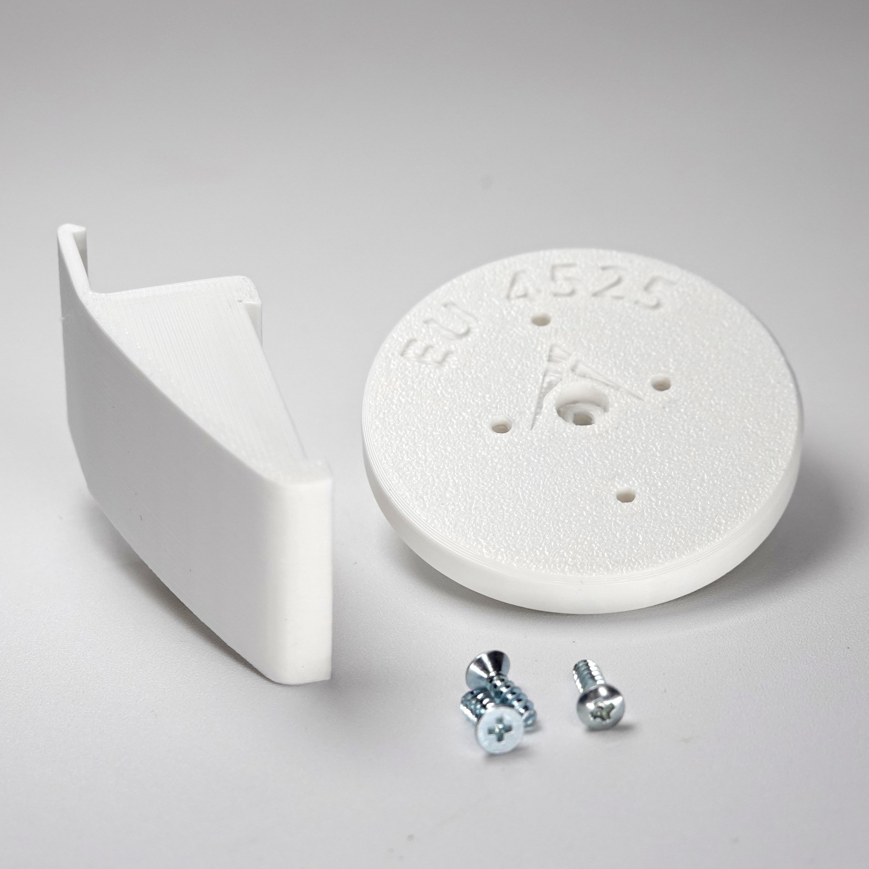 Dutch lap siding clip and circular mounting base for a eufy camera, include screws.