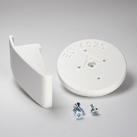 Dutch lap siding clip and circular mounting base for a eufy camera, include screws.