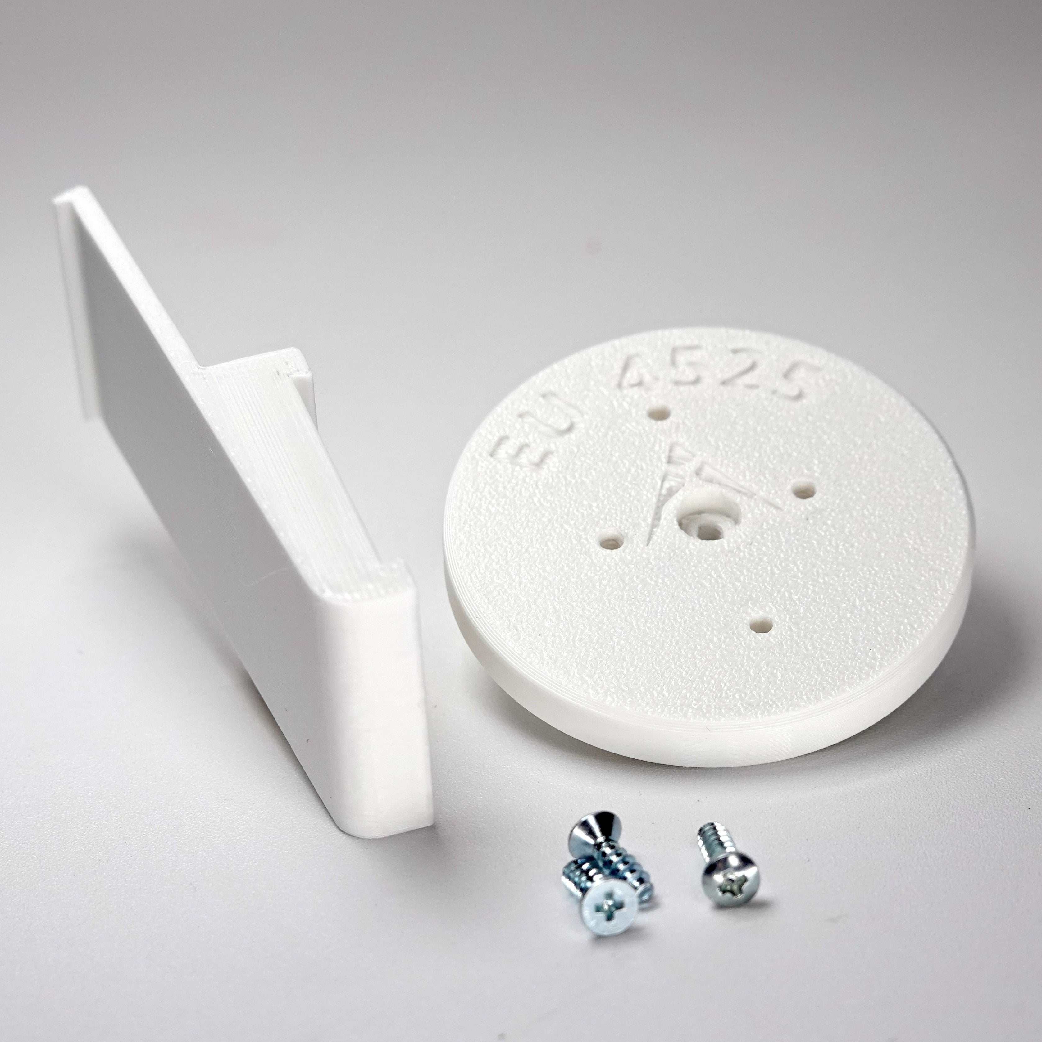 Plank siding clip and circular mounting base for a eufy camera, include screws.