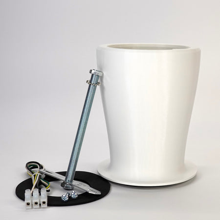 White 150mm wall mount extension for floodlight cameras.