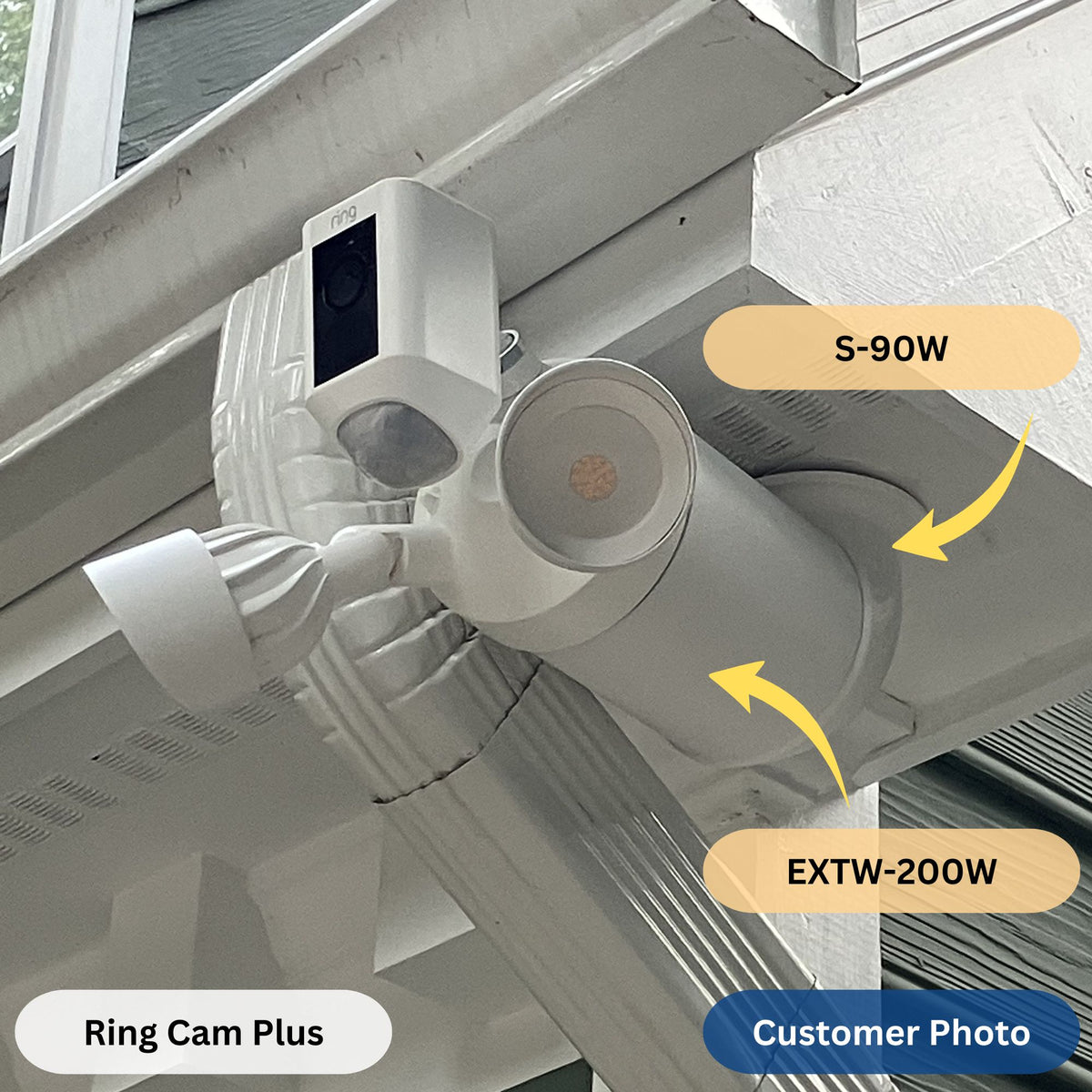 200mm Wall Standoff Extension with Ring Cam Plus