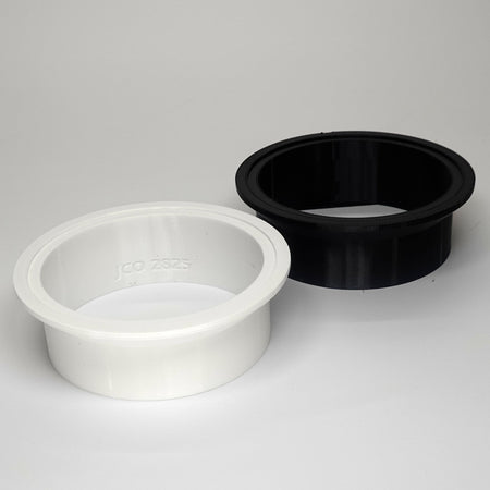 Octagonal weatherproof junction box cover in black and white.