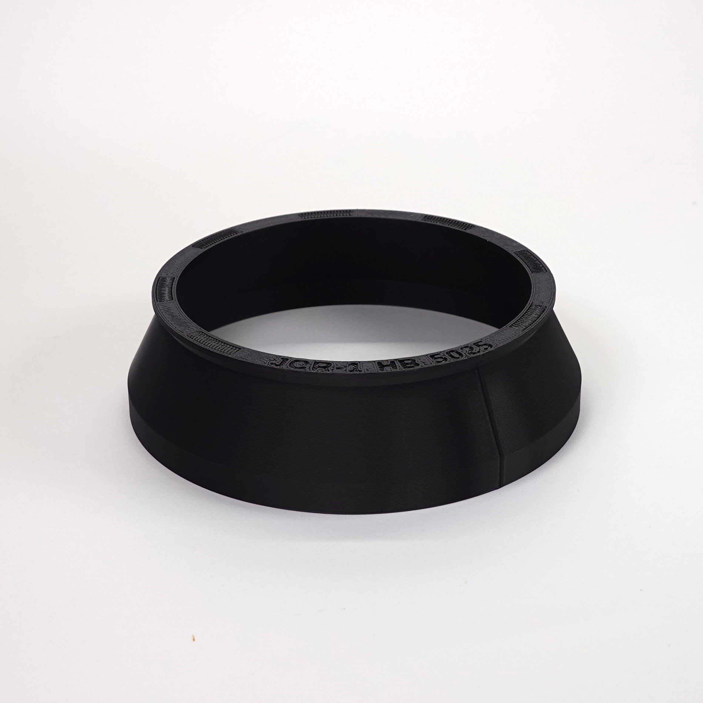Black round weatherproof junction box cover.