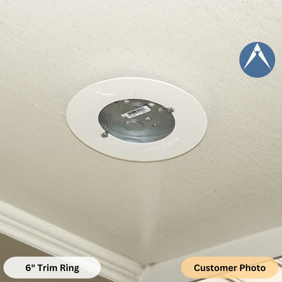 6" Oops Plate / Trim Ring for 4" Flush-Mounted Junction Boxes
