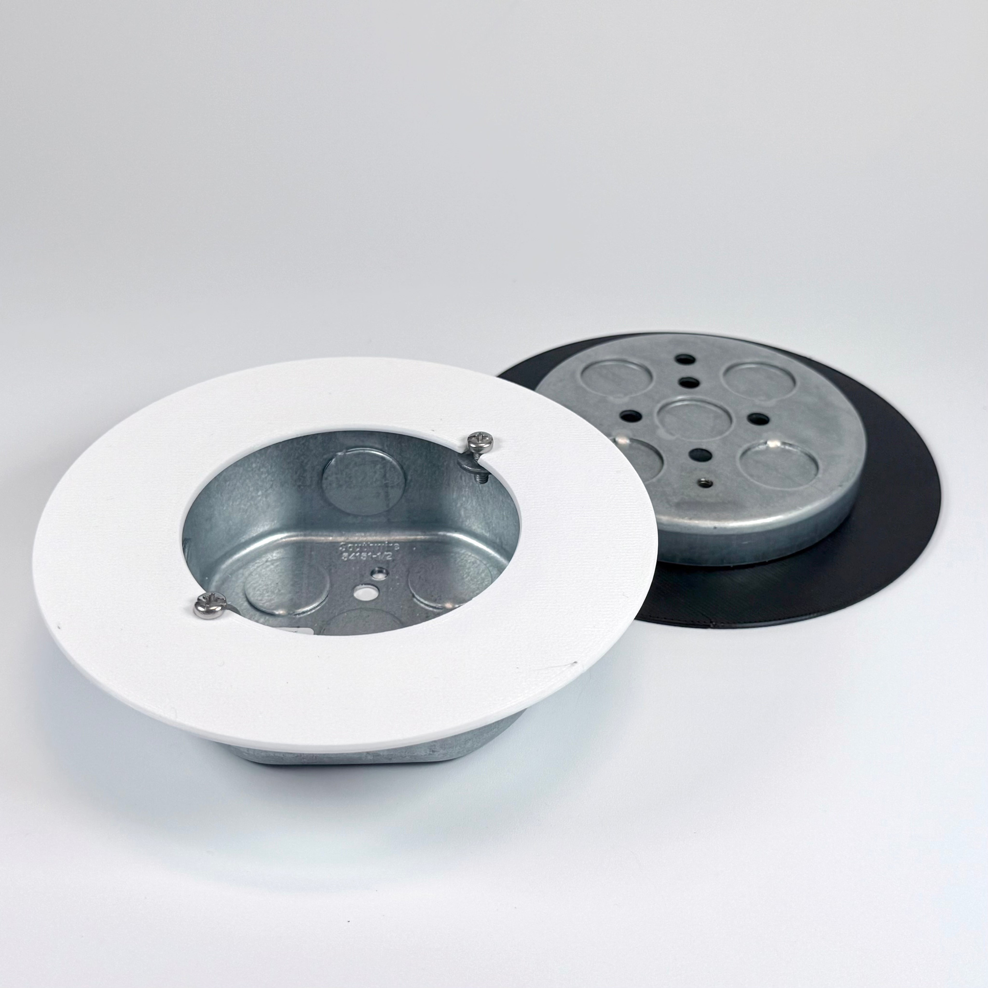 6" Junction Box Trim Ring in White or Black