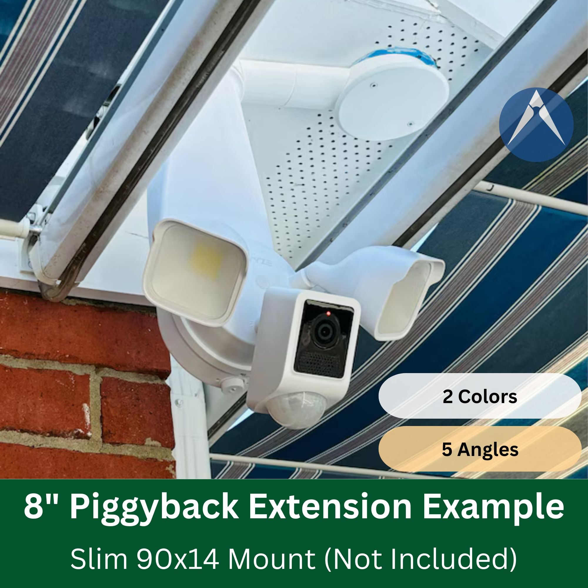 Install your floodlight camera 8" away from junction box.