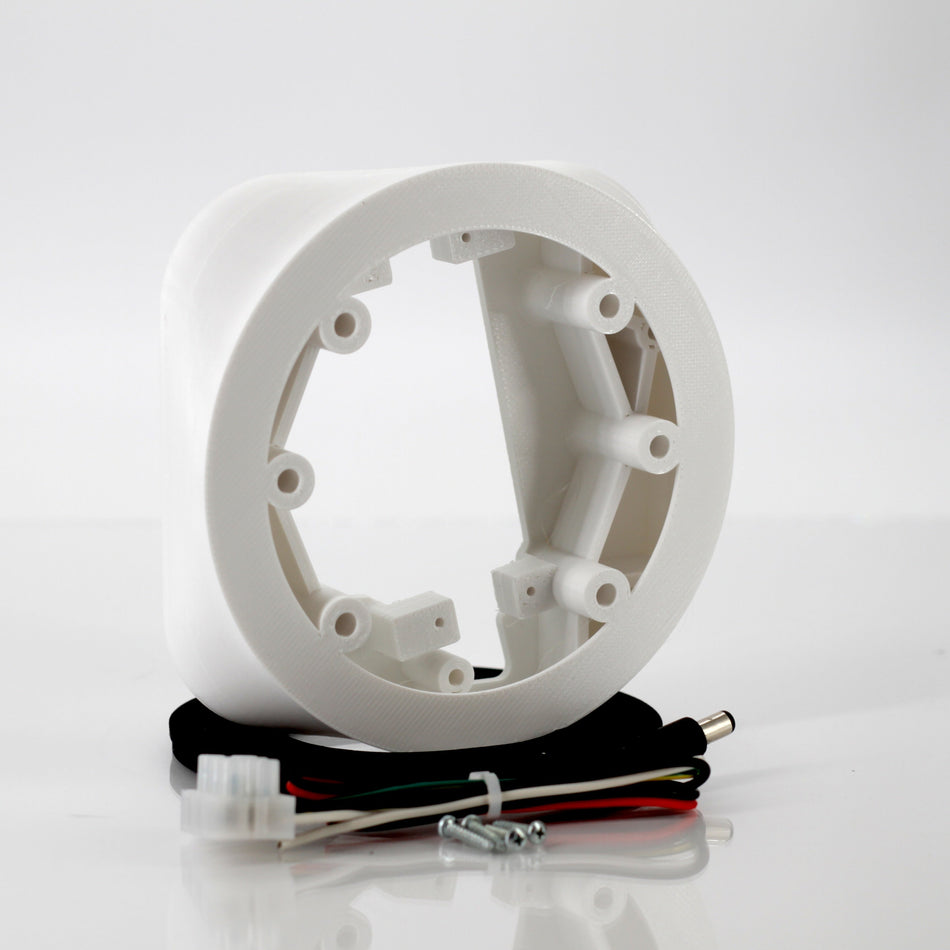 Rear view of junction box adapter for Reolink Duo Floodlight Wifi with slot for Meanwell IRM-30-12ST power module.