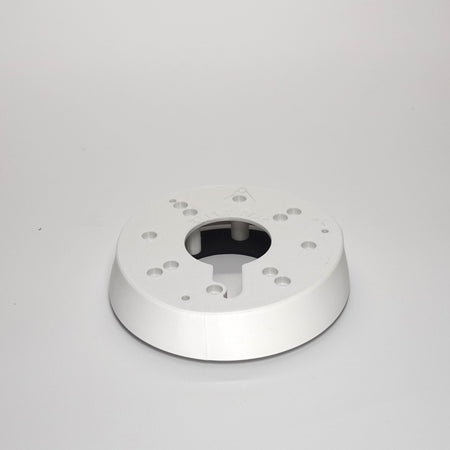 White 3D-printed Junction Box Adapter (B) for Reolink, included black weatherproof gasket.