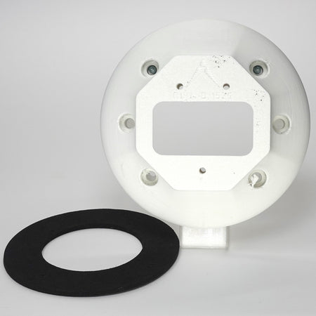 3D-printed junction box adapter, include gasket.