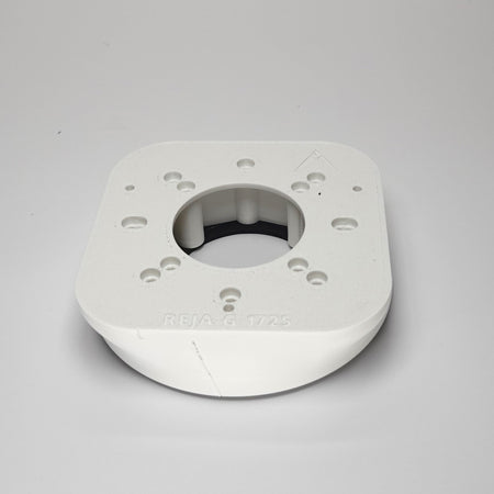 White 3D-printed Junction Box Adapter (G) for Reolink Duo Floodlight.