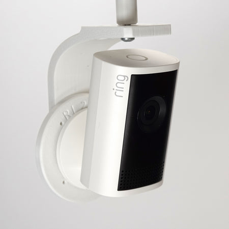 3D-printed 70x70 curved bracket design for Ring indoor Plus Cam.