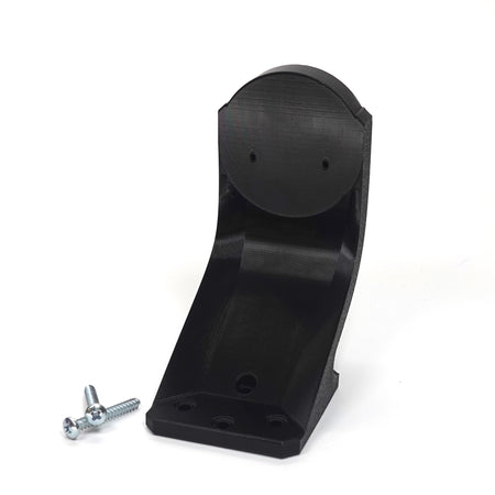 Black 3D-printed curved mounting bracket for Ring Stick Up Cam, include screws.