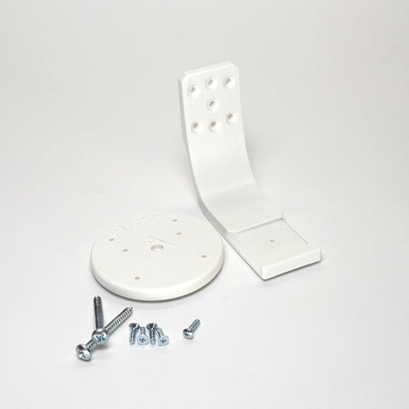 3D-printed Ring camera mount kit featuring a curved arm bracket, include screws.