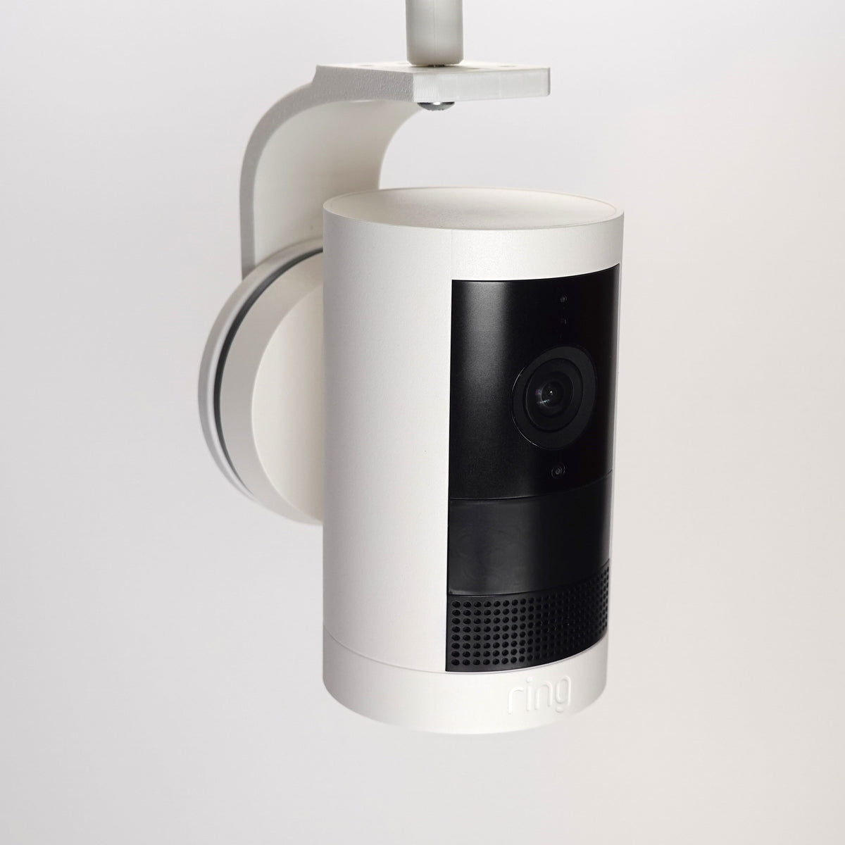 3D-printed 70x70 curved bracket design for Ring Outdoor cam Plus.