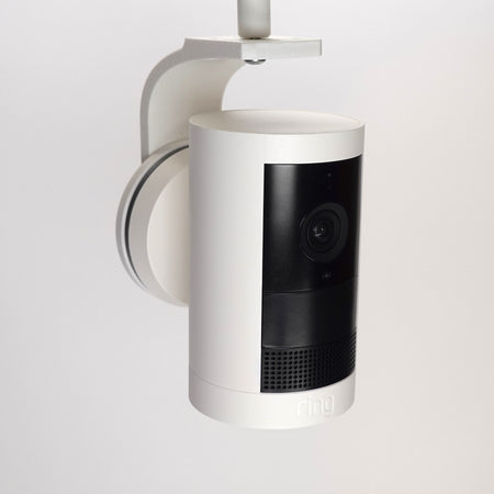 3D-printed 70x70 curved bracket design for Ring Outdoor cam Plus.