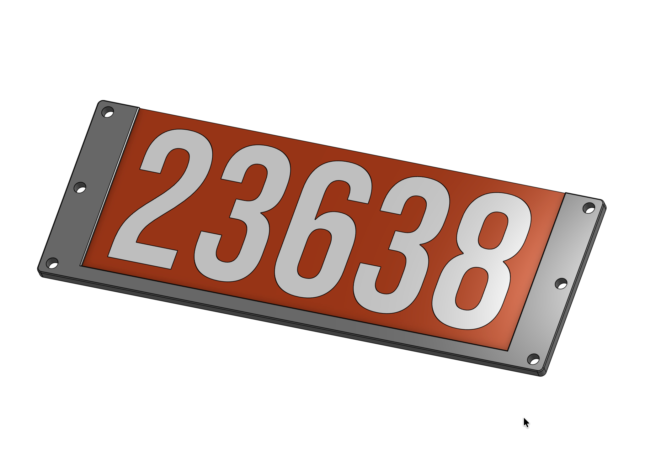 Red Side FTC Robot Number Plate with Front Side of Frame