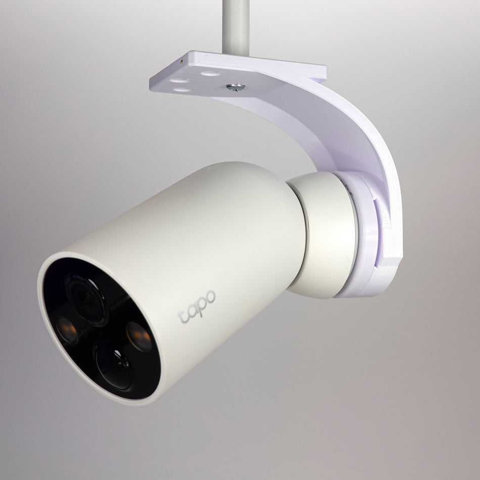 Soffit bracket mount for TP-Link Tapo security camera.