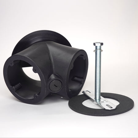 Black 3D-printed 45-degree dual camera mount for UniFi G Turret security cameras.