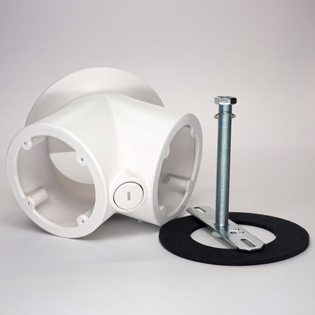 White 3D-printed 45-degree dual camera mount for UniFi G Turret security cameras.