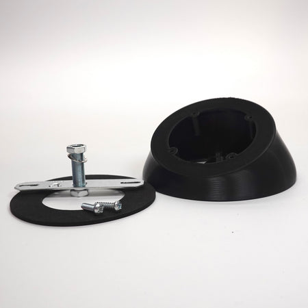 3D-printed angled soffit wedge for UniFi G Turret camera.