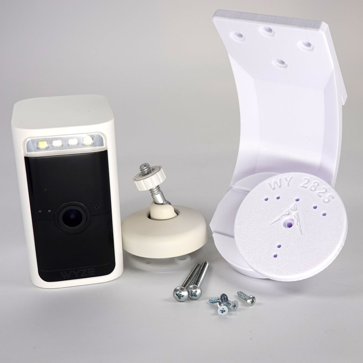 3D-printed soffit and ceiling mount bracket for Wyze cameras.