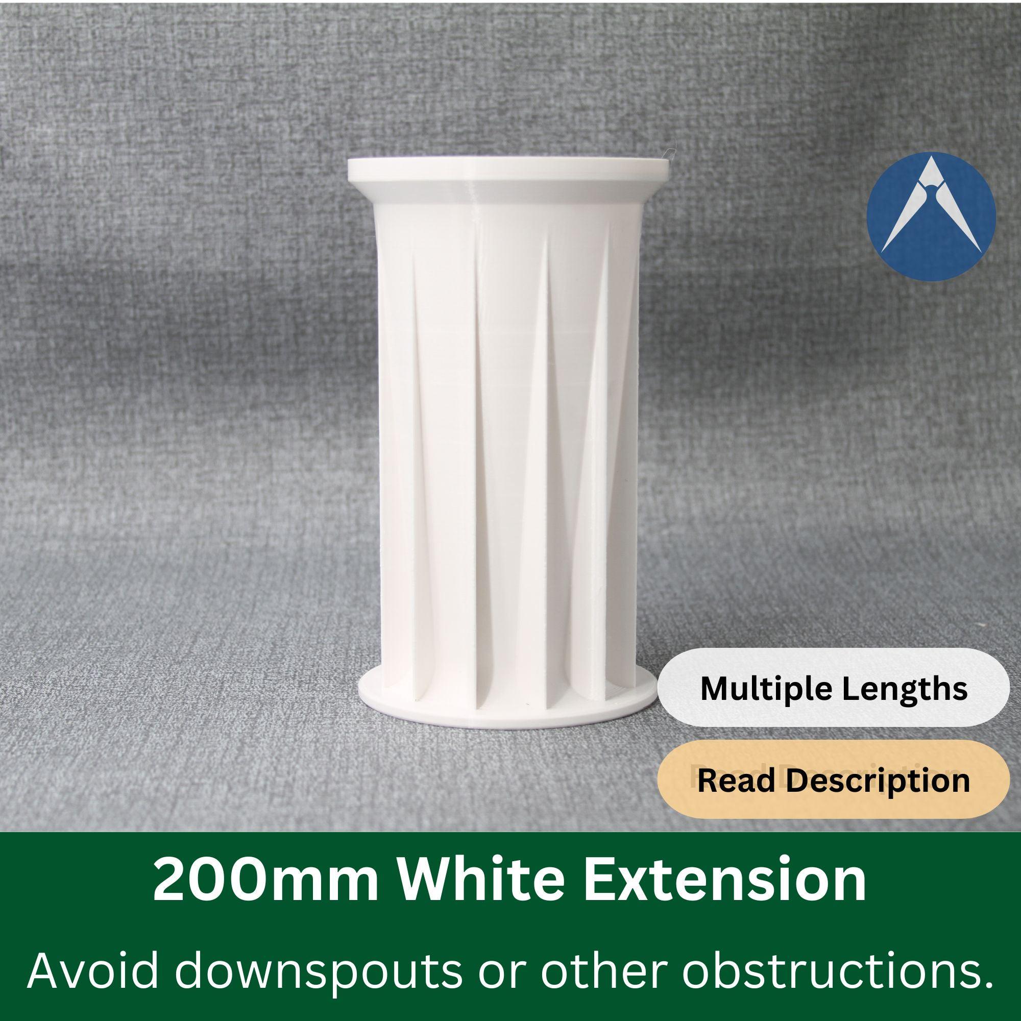 Our downspout extension eliminates floodlight camera blind spots.