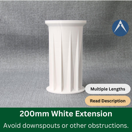 Our downspout extension eliminates floodlight camera blind spots.