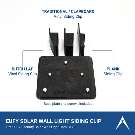 EUFY Solar Wall Light Camera Siding Clip – Dutch Lap Vinyl, Traditional Vinyl or Plank Siding Mount – No Drill, No Holes Mount