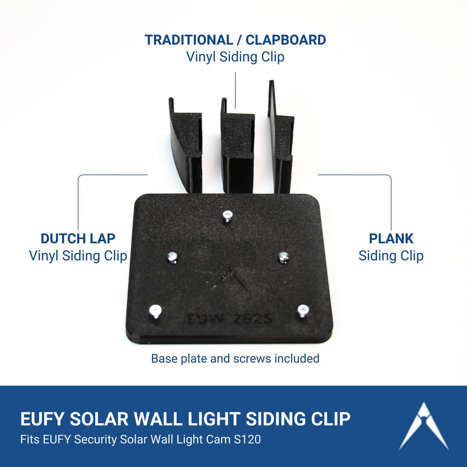 EUFY Solar Wall Light Camera Siding Clip – Dutch Lap Vinyl, Traditional Vinyl or Plank Siding Mount – No Drill, No Holes Mount