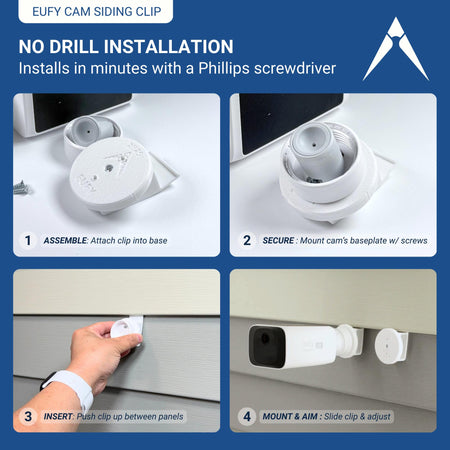 EUFY Camera Siding Clip – Dutch Lap Vinyl, Traditional Vinyl, or Plank Siding Mount – No Drill Bracket