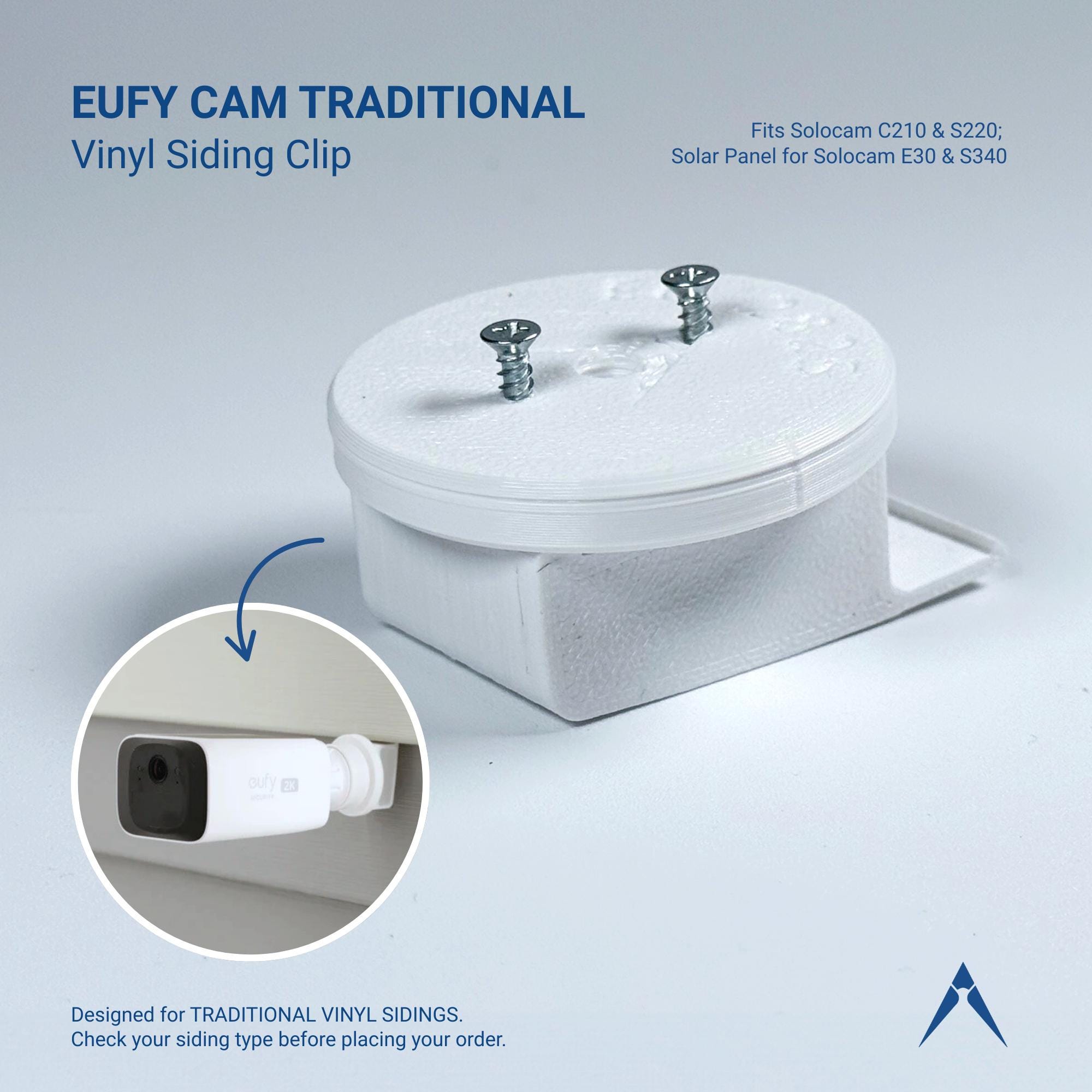 EUFY Camera Siding Clip – Dutch Lap Vinyl, Traditional Vinyl, or Plank Siding Mount – No Drill Bracket