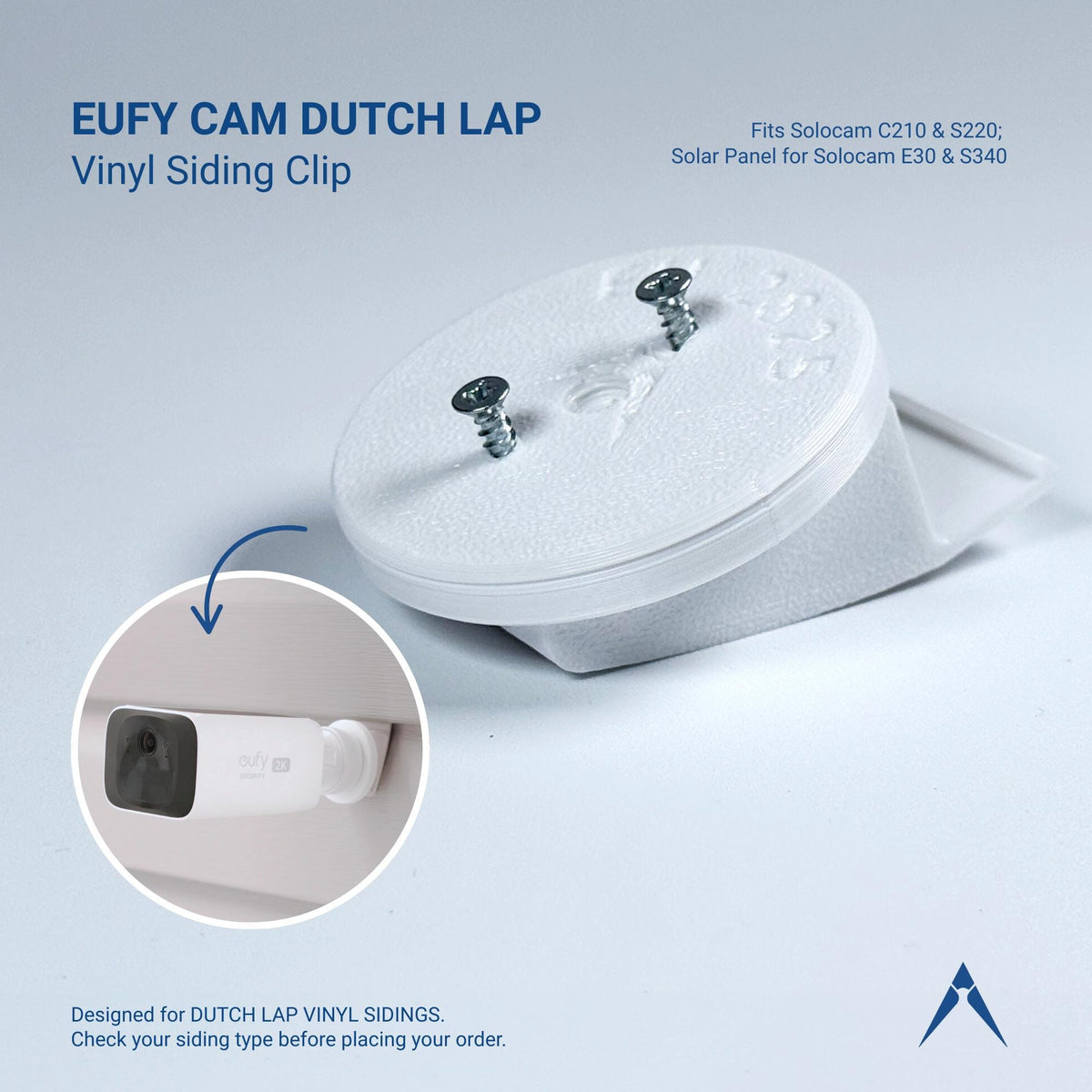 EUFY Camera Siding Clip – Dutch Lap Vinyl, Traditional Vinyl, or Plank Siding Mount – No Drill Bracket